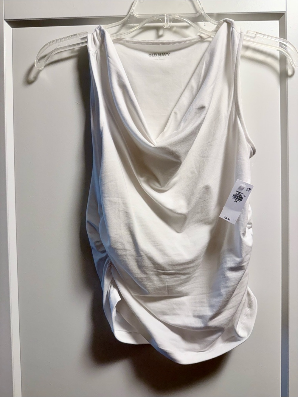 Old Navy White Draped Cowl Neck Camisole